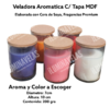 Veladora Aromatica (Cera de Soya) 200 grs C/Tapa MDF Color y Aroma A Escoger