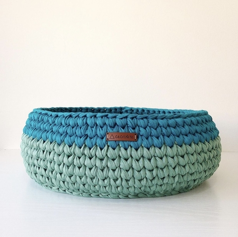 Cesto abaulado de Crochê