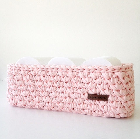 Porta-papel higiênico de Crochê | para 3 rolos