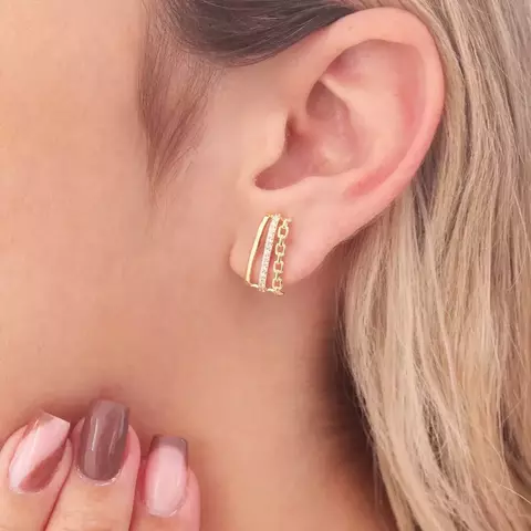 BRINCO EAR HOOK Cravejado de Zircônia