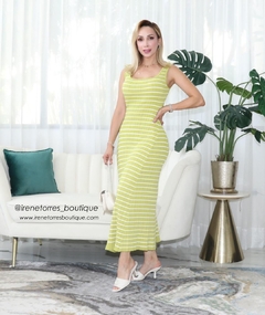 Vestido rayado largo