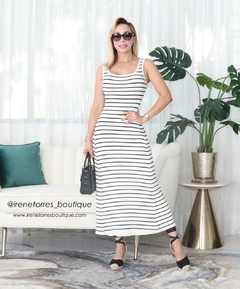 Vestido rayado largo
