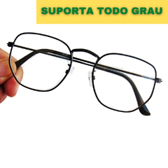 Armação para Óculos de Grau Masculino Feminino Hexagonal Hype 100%UV - Óticas Ludier | Frete Grátis Para Todo o Brasil