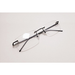 Armação Óculos Descanso Metal Sem Aro Lentes Sem Grau Alumínio - comprar online