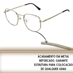 Armação para Óculos de Grau Masculino Feminino Hexagonal Hype 100%UV