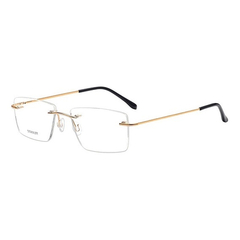 Imagem do Armação Óculos Descanso Metal Sem Aro Lentes Sem Grau Alumínio