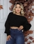 Blusa cropped Balão em tricot