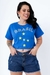 Cropped Brasil aplicação em Strass - loja online