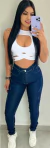 Calça Jeans Skinny Escura Pimenta Doce - Amôdorah