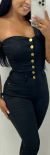 Macacão Jeans Longo Preto Pimenta Doce