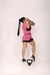 Conjunto Cropped e Shorts Saia Arrastão Fitness na internet