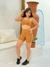 Conjunto Short Meia Coxa com Bolso e Top Costa Nua Fitness na internet