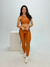 CONJUNTO CALÇA /TOP ALCINHA GOLA ALTA COBRE - loja online