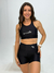 CONJUNTO STAR CANELADO SHORT E TOP ABERTO NAS COSTAS PRETO - Star Moda Fit - A Sua Mudança Começa Aqui !!!