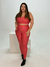 PLUS SIZE - CONJUNTO POLIAMIDA CANELADO GOIABA