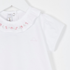 Remera M/CORTAS Cuello Volado bianca rosa - comprar online