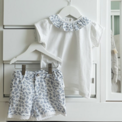 Remera M/Cortas Elena Azul - ALBA MIA