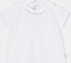 Remera M/CORTAS Cuello Volado bianca rosa en internet