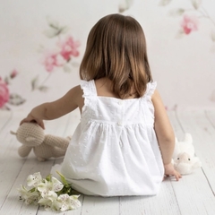 Vestido Entredos Plumeti Blanco - comprar online