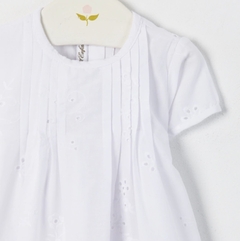 Vestido Alforzas Broderie Blanco en internet
