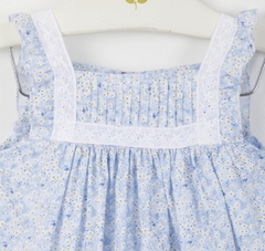 Vestido Entredos Liberty Celeste - comprar online