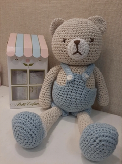 Muñeco Oso Tejido Grande Celeste - comprar online