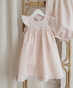 Vestido Smock Lino Carmela rosa en internet