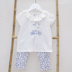 Remera M/CORTAS Bici Bordada Azul - comprar online