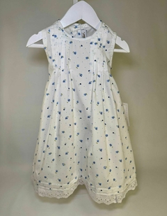 Vestido Estampado Flor Azul - comprar online