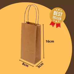 Mini Sacola Kraft 8x5x16 Cosméticos Presentes Loja