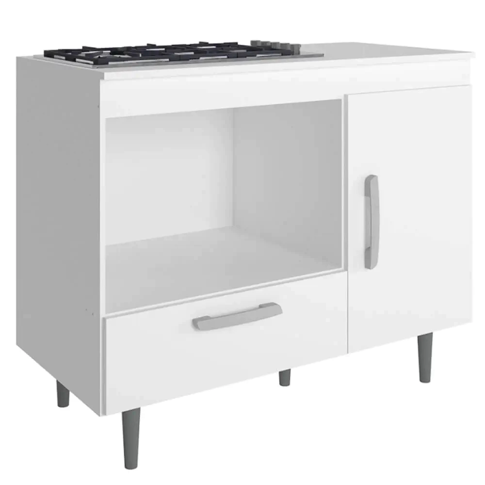 Balcão Cooktop 4 Bocas Alecrim 1 Porta 1 Gaveta - Poliman