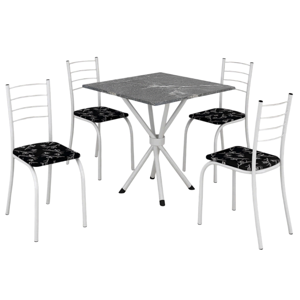 Mesa Rio C/ 4Cadeiras 70x70 - Moveis Teixeira