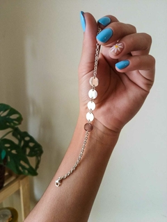 Pulsera circulos acero blanco