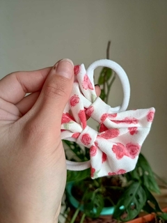 Moño Pretty flores rosas - comprar online