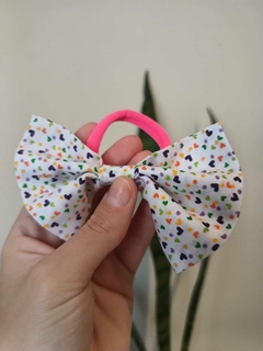 Moño Cute Corazones estampados - Margaritas