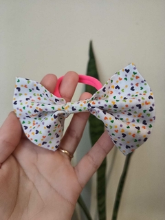 Moño Cute Corazones estampados - comprar online