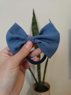 Moño Cute azul liso