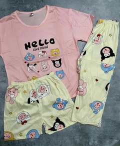 Pijamas 3 piezas - Margaritas