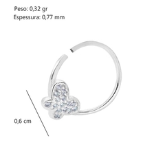 Imagem do Piercing Borboleta cravejada - PRATA 925