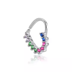 Piercing Daith Coração Colorido - PRATA 925 - loja online