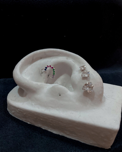 Piercing Daith Coração Colorido - PRATA 925 - ATARA PRATAS