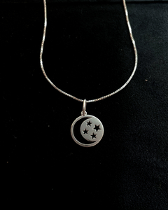 Colar Lua e Estrelas Vazado - PRATA 925 - comprar online