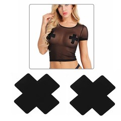 Cubierta de pezon negro cruzado 5 Pares - comprar en línea