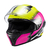 Capacete Texx Raptor Hornet Verde Rosa e Branco Fechado