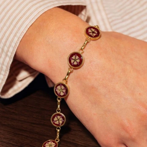 Pulseira - Flor de Bougainville