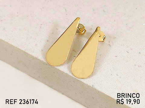 Brinco Gota Folheado a Ouro Ralifla