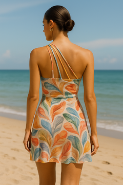 Maiô Vestido ombro único - Luna 6022 na internet