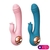 Vibrador ponto G em formato de glande com estimulador clitoriano língua mágica.