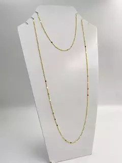 Cola duplo de coraçãozinho, banho de ouro amarelo. 0004