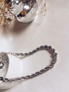 Pulseira Cordão Baiano, Banho de Ródio. na internet